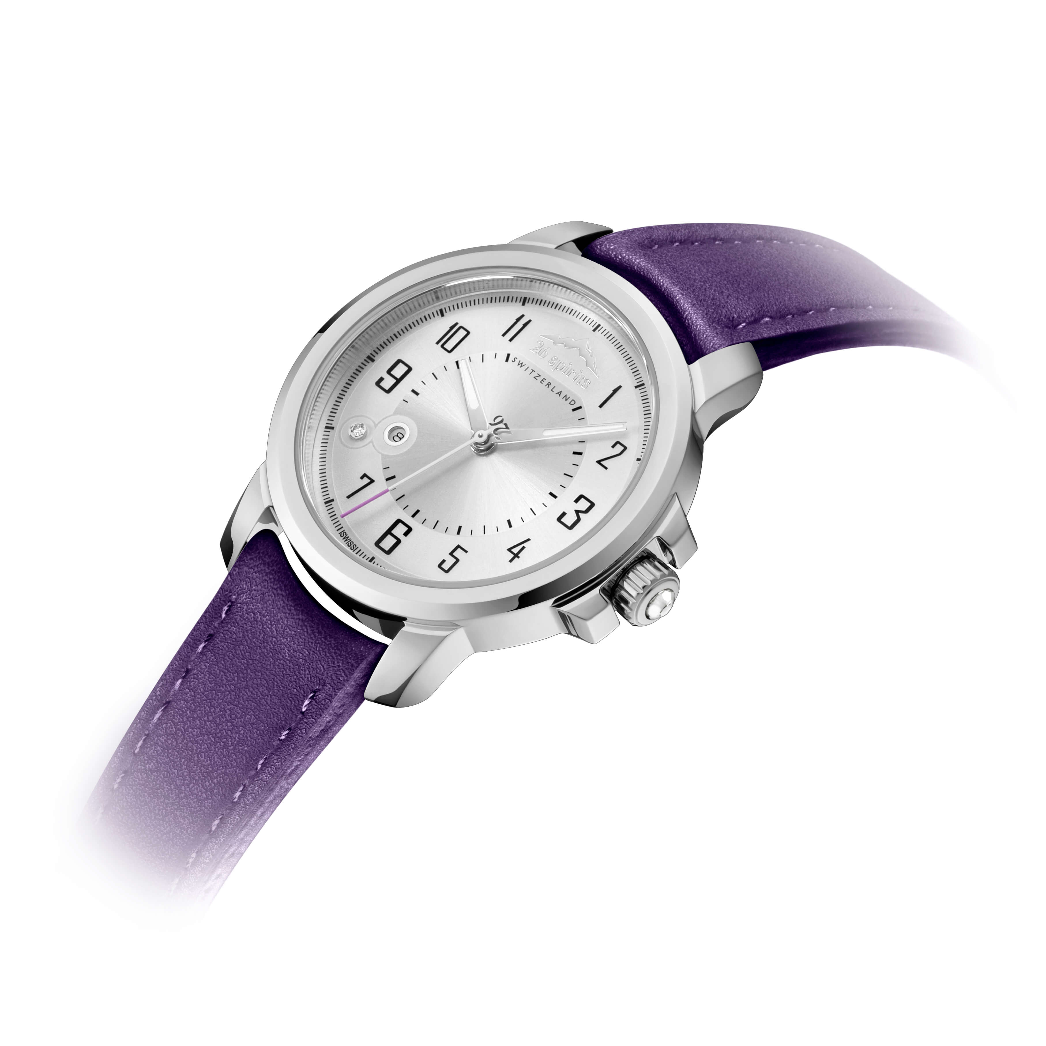 26 Spirits of Switzerland The Purple Seagull Women Swiss Watch 35mm Analog-Quartz Vegan Bracelet