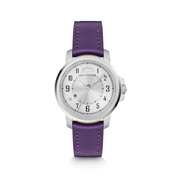 26 Spirits of Switzerland The Purple Seagull Women Swiss Watch 35mm Analog-Quartz Vegan Bracelet
