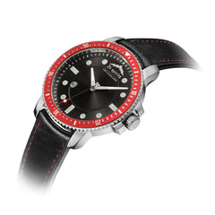 26 Spirits of Switzerland The Red & Black Diver Swan Men Swiss Watch 42mm Analog-Quartz Vegan Bracelet