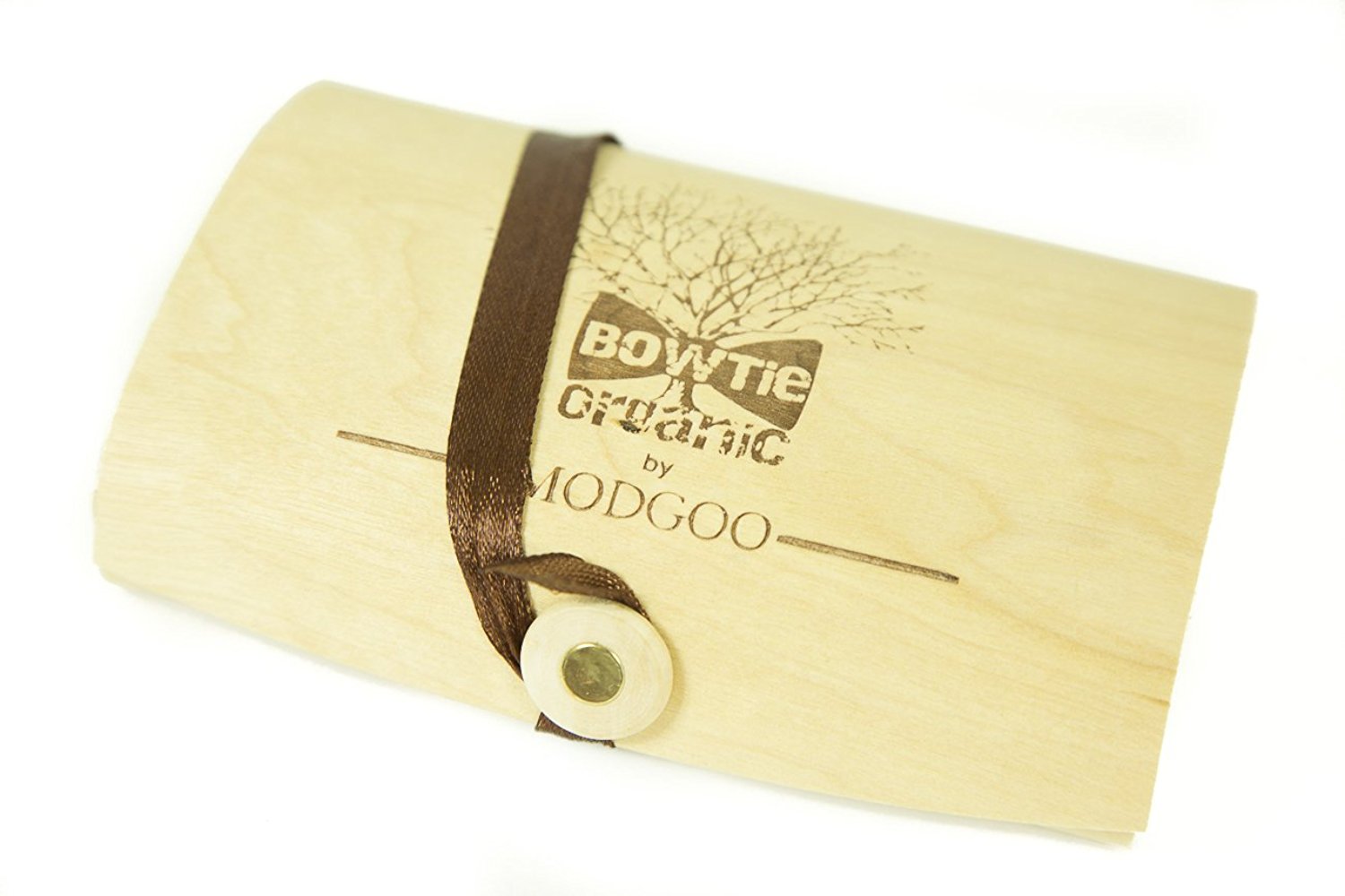 Modgoo Organic Wood Bow Tie James Bond Grey