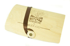 Modgoo Organic Wood Bow Tie Black and Beige Burberry Rail