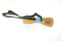 Modgoo Organic Wood Bow Tie Dot Blue