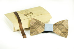 Modgoo Organic Wood Bow Tie Light Blue Rail