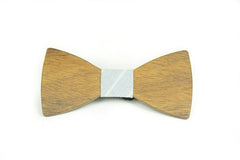Modgoo Organic Wood Bow Tie James Bond Light Blue