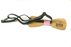 Modgoo Organic Wood Bow Tie Dot Pink