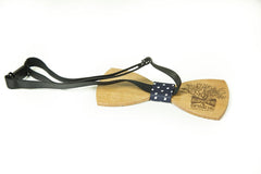 Modgoo Organic Wood Bow Tie Dot Dark Blue