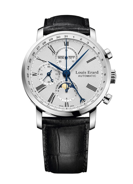 Louis Erard Excellence Collection Swiss Automatic Chronograph Silver dial Dial Men's Watch 80231AA21
