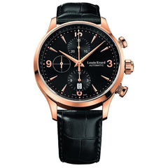 Louis Erard Men's 1931 40mm Black Leather Band Rose Gold Plated Case Automatic Watch 78225PR12.BRC02