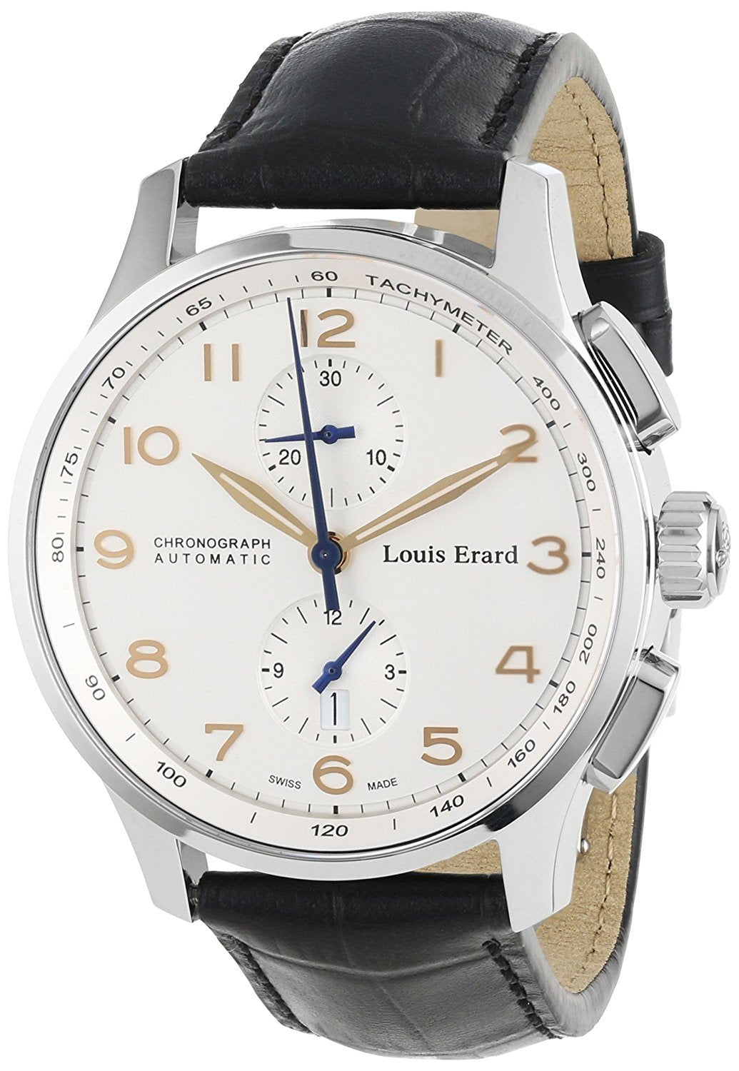 Louis Erard Men's 73228AA01.BDC51 1931 Automatic Black Leather Chronograph Watch