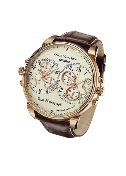 David Van Heim Dual Swiss Quartz Chronograph Men's Watch collection VH-41