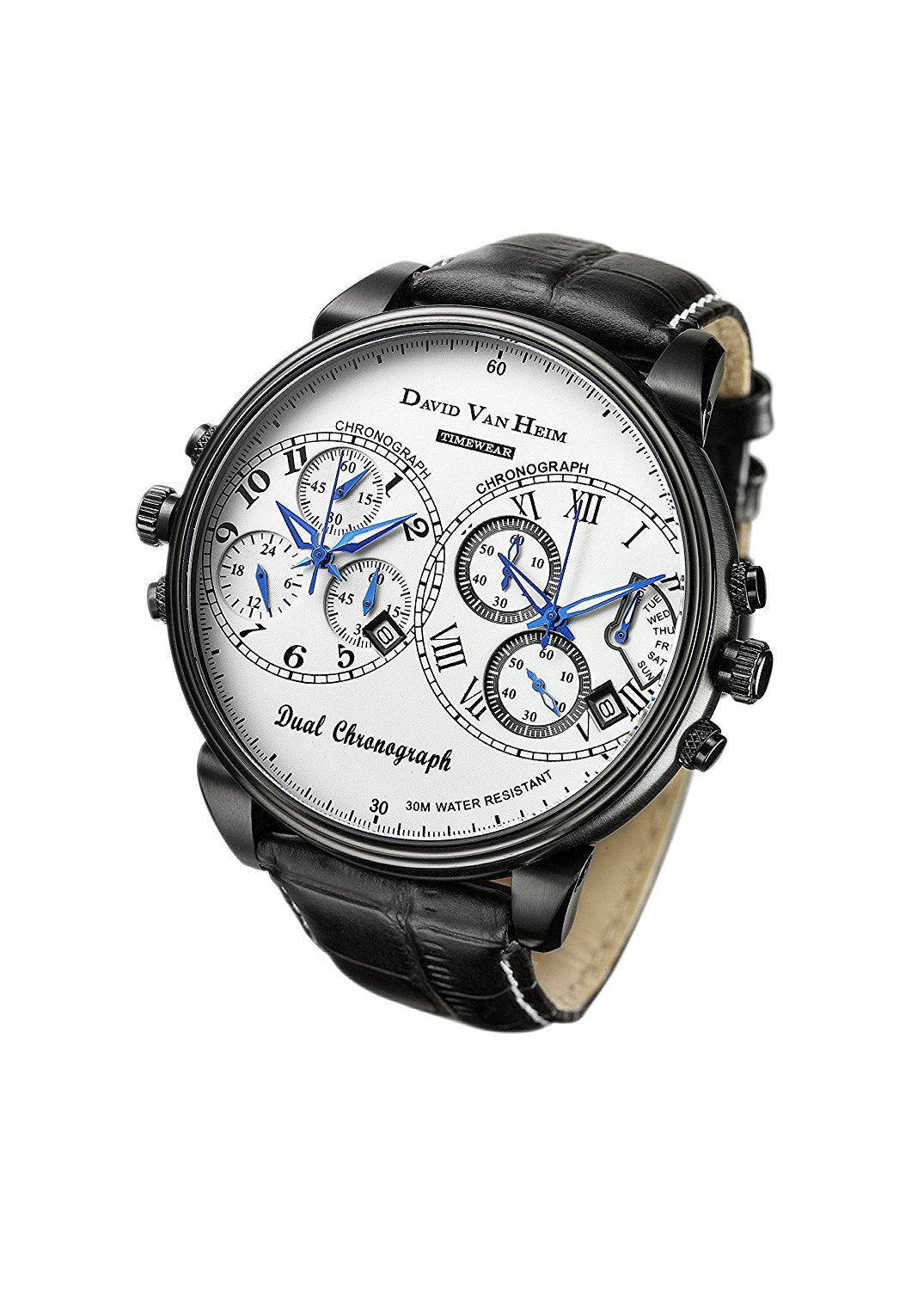 David Van Heim Dual Swiss Quartz Chronograph Men's Watch collection VH-40