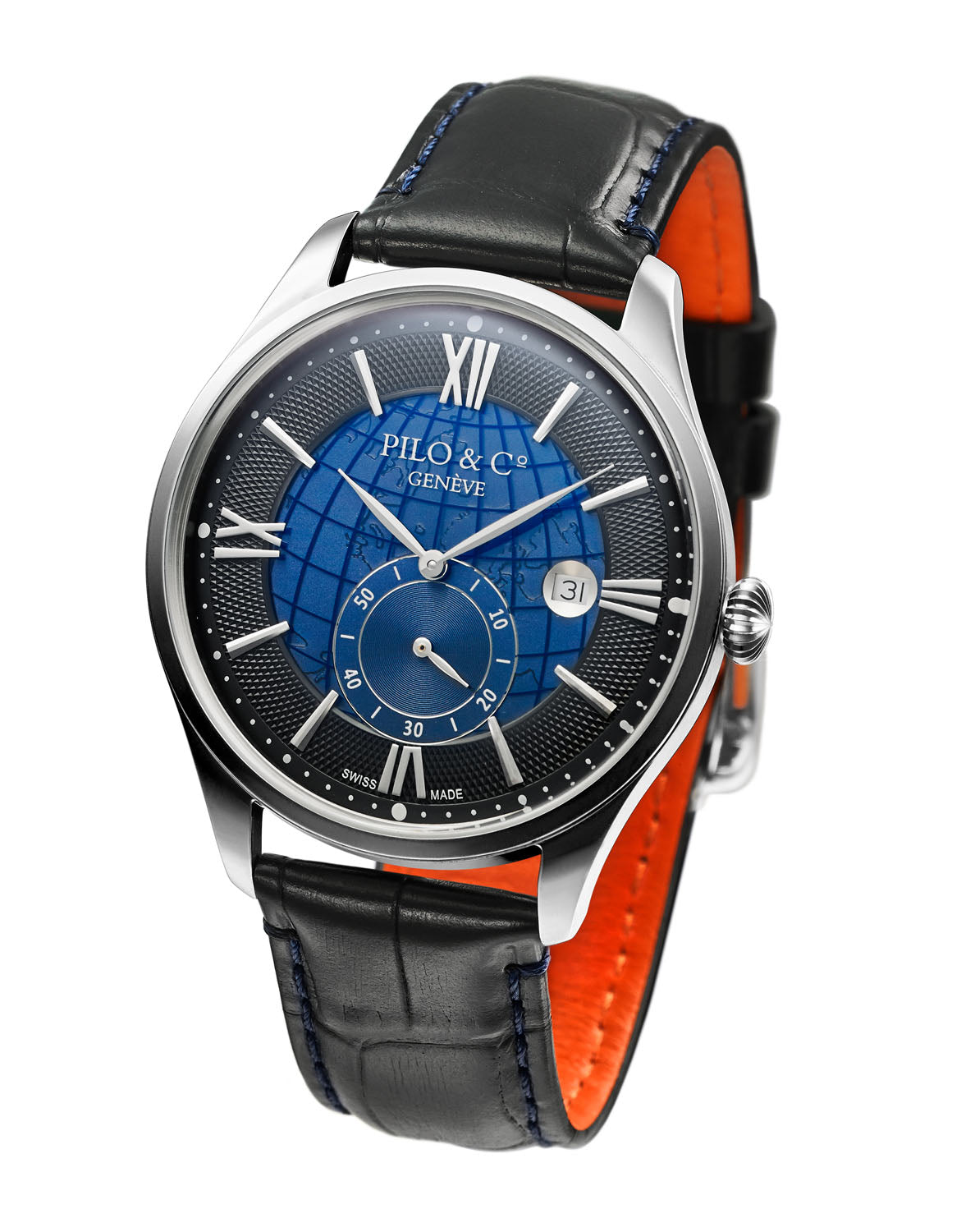 Pilo & Co Geneva Swiss Quartz Montecristo Men's Watch collection Black