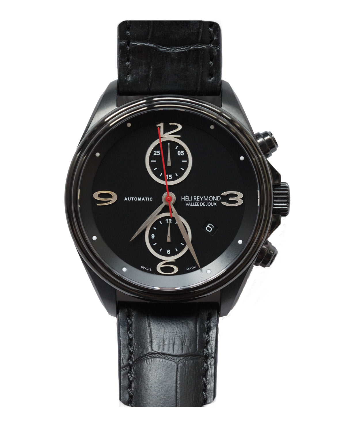 Heli Reymond Black Automatic Chronograph Watch S5023 Front Pic Bitcoin