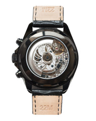 Heli Reymond Black Automatic Chronograph Watch S5023 Back Transparent Pic Bitcoin