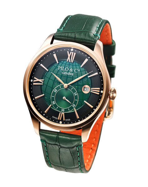 Pilo & Co Geneva Swiss Quartz Montecristo Men's Watch collection Green